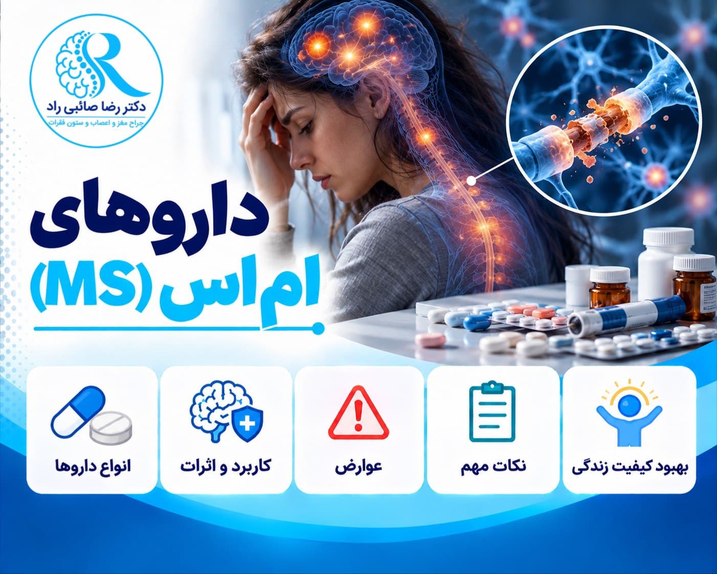 داروهای ام‌اس؛ انواع داروهای MS، عوارض، تداخلات و درمان‌های جدید